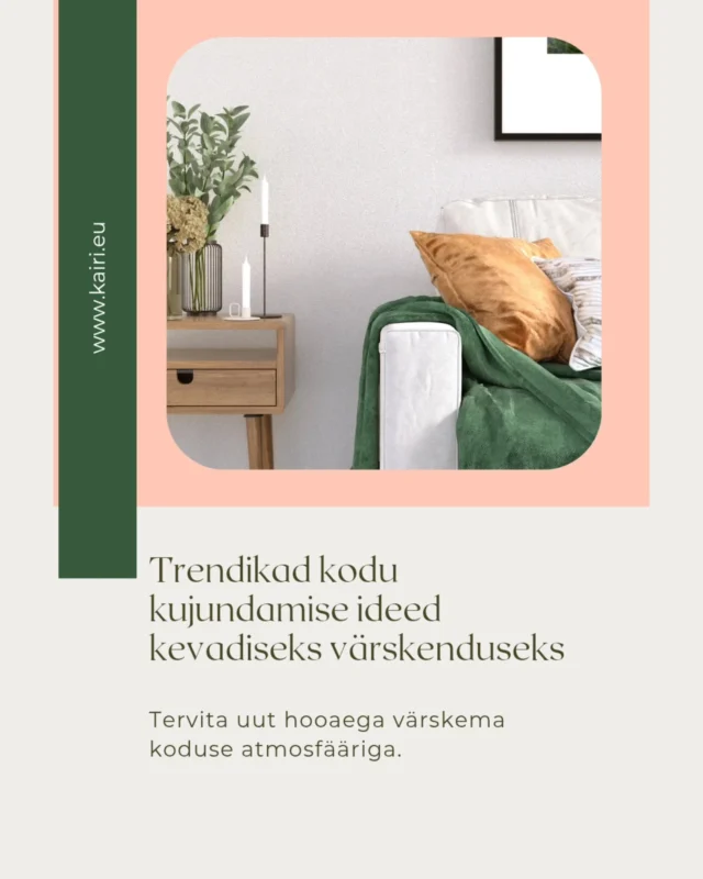 See tunne kui õues on juba valgem, päike paistab ja päevad on pikemad. 
Vaatad oma kodu ja tunned, et tahaks täiega kõike ümber paigutada, värskendada.

🤫 Aga sa ei tea, millest võiks alustada?

💡 Mul on sulle kaks lahendust pakkuda!

☀️ panin kokku mini-juhendi, mida kevadise kodu sisustamise puhul jälgida ja iseseisvalt ümber kujundada saad.
Juhendi saad alla laadida lingilt Bio's või jäta kommentaar siia postituse alla👇 sõnaga "KEVAD" ja saadan sulle lingi sõnumisse.

☀️ kui aga peaks juhtuma, et sul endal pole aega või vajad teist silmapaari nõu andmiseks, siis saan sind selles osas ka aidata. Aitan sul leida vajalikud esemed ja annan soovitusi, kuidas juba kodus olemasolevate esemetega lihtsalt kodule uus ilme anda. Selle kohta on paketid välja toodud selles samas juhendis, mille saad tasuta alla laadida.

Samuti on paketid leitavad minu kodulehel www.kairi.eu

🧡 KORRASTATUD KODU = KORRASTATUD SISEMAAILM 🧡

Jälgi @kairi_interior_design lehte inspiratsiooniks, sisekujunduse nippide ja trendidega kursis olemiseks.

Some 📷 credit @serenaandlily 💛

#kairiinteriordesign #homemakeover #homedesign
#springvibes #decluttering #fresh #inspiration